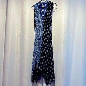 Maeve sleeveless asymmetric midi dress